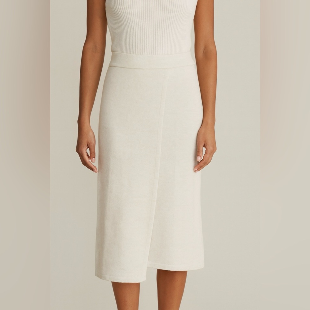 Banana Republic Cream Midi Faux Wrap Skirt Size:XL NWT